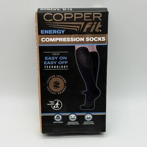 Copper Fit Compression Socks Unisex Black 1 Pair Large / XL New in Box
